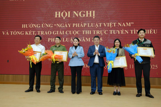 38 tập thể, cá nhân đạt giải tại Cuộc thi trực tuyến tìm hiểu pháp luật