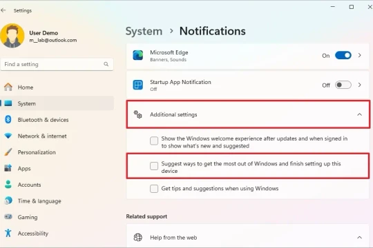 Tắt thông báo 'hoàn tất thiết lập thiết bị' trên Windows 11