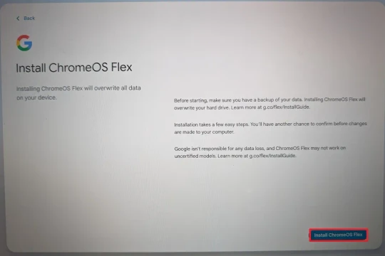 Cài đặt ChromeOS Flex: Hồi sinh máy tính cũ không lên được Windows 11