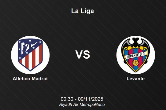 Nhận định Atletico Madrid vs Levante - La Liga 09/11