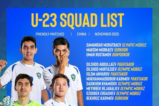 U23 Uzbekistan gọi lứa 2005 đấu U23 Việt Nam ở Panda Cup