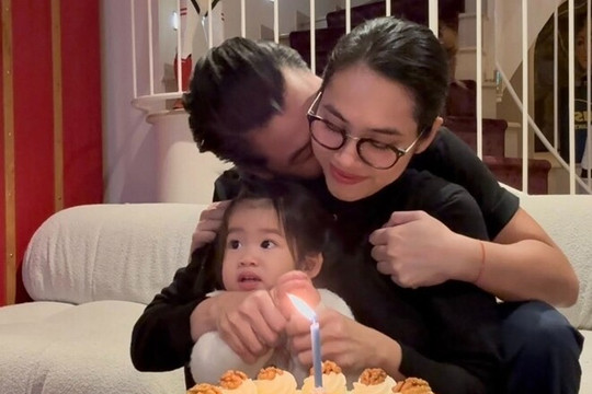 Á hậu Hoàng My đón tuổi 37 bên chồng Việt kiều và con gái