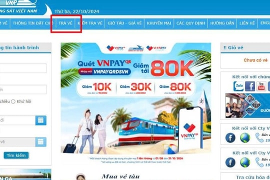 Hành khách có thể trả vé online không mất phí khi tàu hủy chuyến do sự cố, thiên tai
