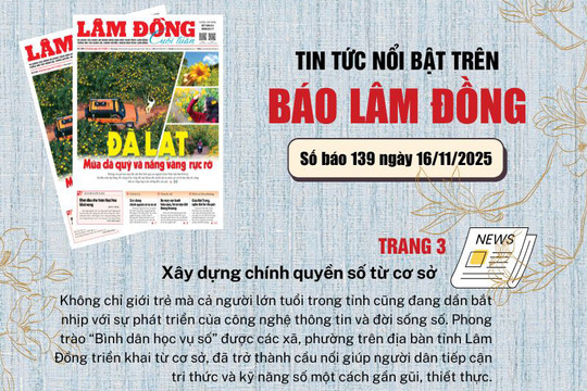 Mời độc giả đón đọc báo in Lâm Đồng hôm nay (16/11)