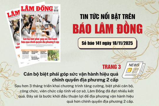 Mời độc giả đón đọc báo in Lâm Đồng hôm nay (18/11)