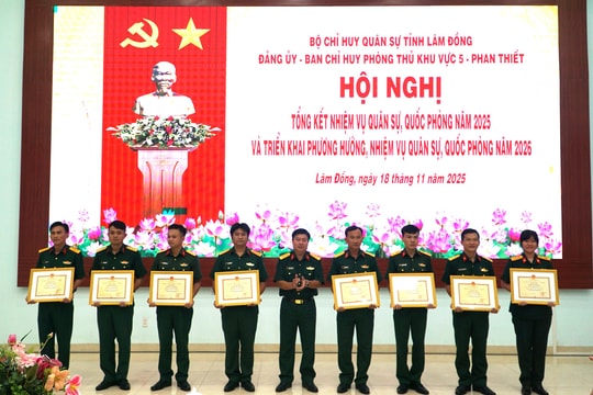 Phòng thủ Khu vực 5 - Phan Thiết hoàn thành nhiệm vụ quân sự, quốc phòng năm 2025