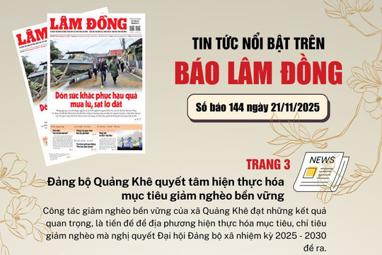 Mời độc giả đón đọc báo in Lâm Đồng hôm nay (21/11)