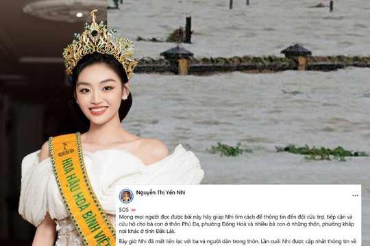 Bố Hoa hậu Yến Nhi đã an toàn sau khi bị lật thuyền cứu lũ