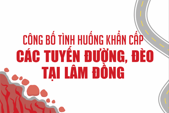 Các tuyến đường, đèo tại Lâm Đồng đã công bố tình huống khẩn cấp