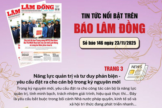 Mời độc giả đón đọc báo in Lâm Đồng hôm nay (23/11)
