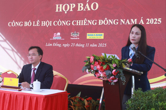 Ủng hộ đồng bào Lâm Đồng bị ảnh hưởng mưa lũ tại Họp báo công bố Lễ hội Cồng chiêng Đông Nam Á 2025