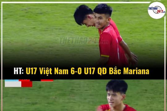 U17 Việt Nam thắng 14-0, chiếm ngôi đầu bảng từ Malaysia