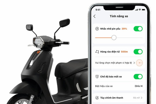 Yadea Oris H: Xe điện phong cách Ý, pin 120km, giá 26 triệu