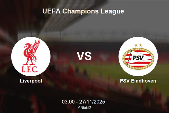 Nhận định Liverpool vs PSV Eindhoven - Champions League