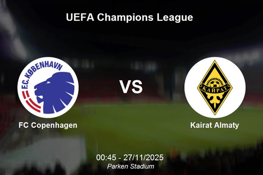 Nhận định FC Copenhagen vs Kairat Almaty - UEFA Champions League