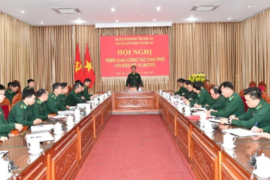 Ban Chỉ huy phòng thủ dân sự Bộ đội Biên phòng tỉnh Đắk Lắk triển khai ứng phó với bão 15 (Koto)