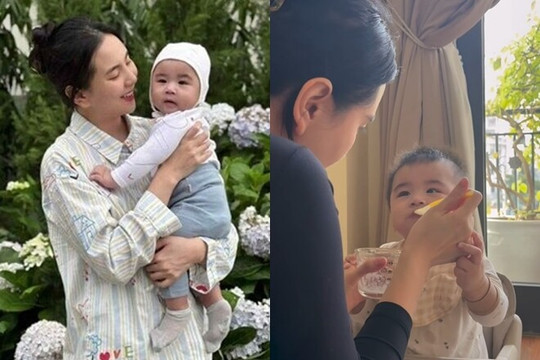 Con trai 7 tháng của MC Mai Ngọc có thể chất vượt trội