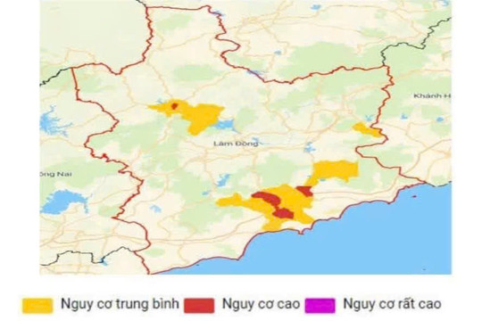 Cảnh báo lũ quét, sạt lở tại nhiều xã phía Đông Lâm Đồng