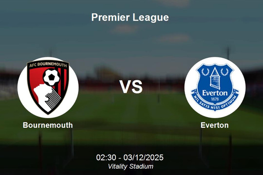 Nhận định Bournemouth vs Everton - Premier League lúc 02:30