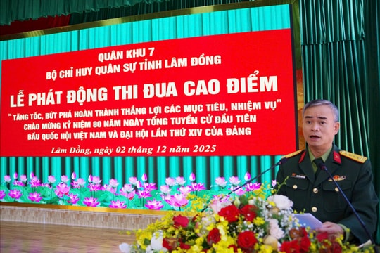 Bộ CHQS tỉnh Lâm Đồng phát động đợt thi đua tăng tốc, bứt phá