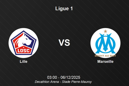 Nhận định Lille vs Marseille - Ligue 1, 03:00 ngày 06/12