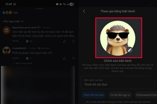 Cách đổi ảnh đại diện bình luận ẩn danh trên Facebook