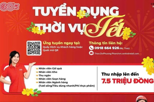 Siêu thị GO! Đà Lạt tuyển dụng nhiều vị trí mùa Tết 2026