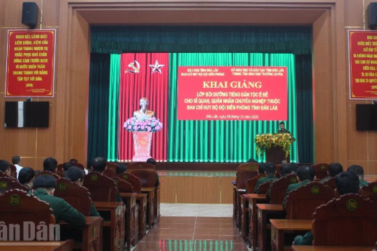 Bộ đội Biên phòng tỉnh Đắk Lắk khai giảng lớp bồi dưỡng tiếng dân tộc Ê Đê năm 2025