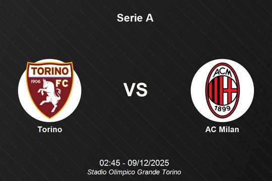 Nhận định Torino vs AC Milan - Serie A, 02:45 ngày 09/12