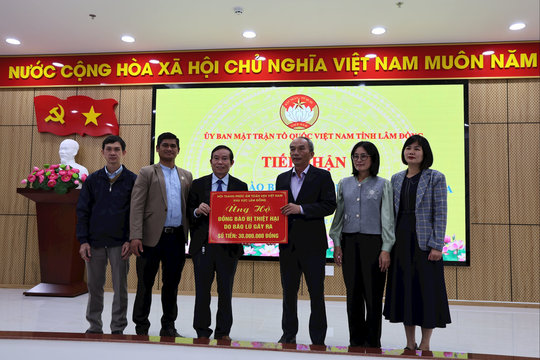 MTTQ Việt Nam tỉnh Lâm Đồng tiếp nhận các nguồn lực hỗ trợ khắc phục hậu quả thiên tai