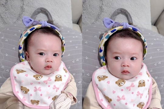 Con gái hơn 1 tháng tuổi của Phương Lê và Vũ Luân "gây bão" mạng xã hội