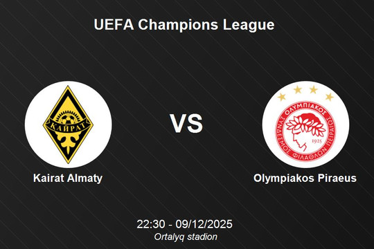Nhận định Kairat Almaty vs Olympiakos Piraeus - Champions League
