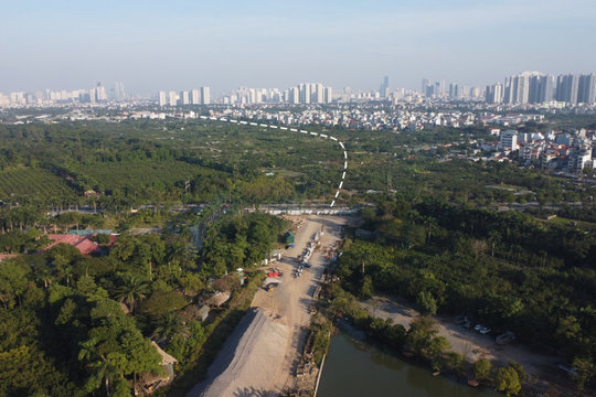 Trục đường 966 tỷ ở Bắc Từ Liêm: Tiến độ sau một năm thi công