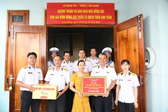 Lữ đoàn 681 bàn giao 3 nhà đồng đội cho quân nhân Lâm Đồng