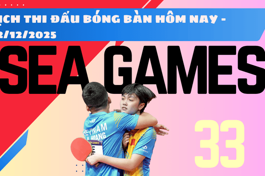 Lịch thi đấu bóng bàn Việt Nam SEA Games 33 2025 hôm nay 12/12/2025