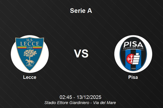 Nhận định Lecce vs Pisa - Serie A: Cuộc đấu nhóm cuối