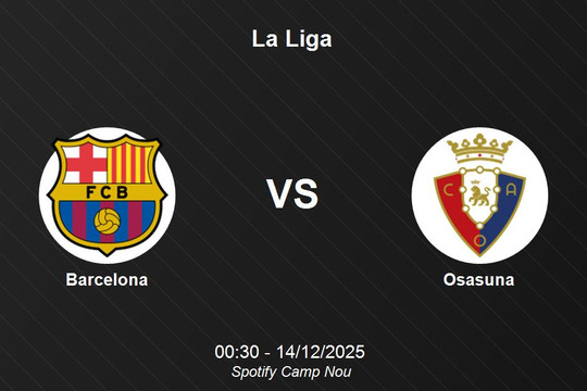 Nhận định Barcelona vs Osasuna - La Liga, chủ nhà dẫn đầu