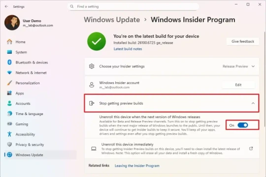 Hướng dẫn rời chương trình Windows 11 Insider an toàn