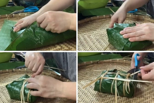 Mẹo gói bánh chưng vuông đẹp không cần khuôn tại nhà