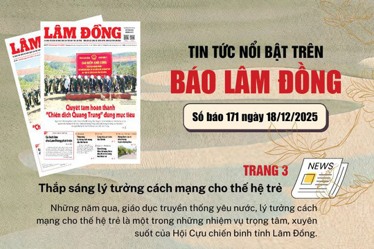 Mời độc giả đón đọc báo in Lâm Đồng hôm nay (18/12)