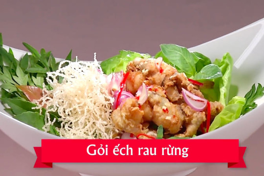 Cách làm gỏi ếch rau rừng giòn ngon không tanh tại nhà