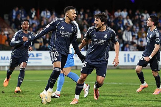 Real Madrid thắng nghẹt thở đội hạng 3 tại Cúp Nhà Vua