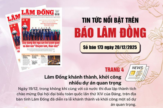 Mời độc giả đón đọc báo in Lâm Đồng hôm nay (20/12)