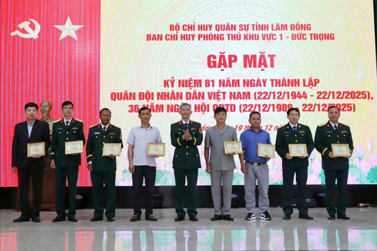 Ban Chỉ huy phòng thủ khu vực 1 – Đức Trọng gặp mặt kỷ niệm 81 năm Ngày thành lập Quân đội Nhân dân Việt Nam