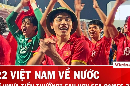 U22 Việt Nam háo hức ra sân bay về nước, chờ "mưa" tiền thưởng sau SEA Games 33