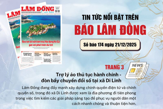Mời độc giả đón đọc báo in Lâm Đồng hôm nay (21/12)