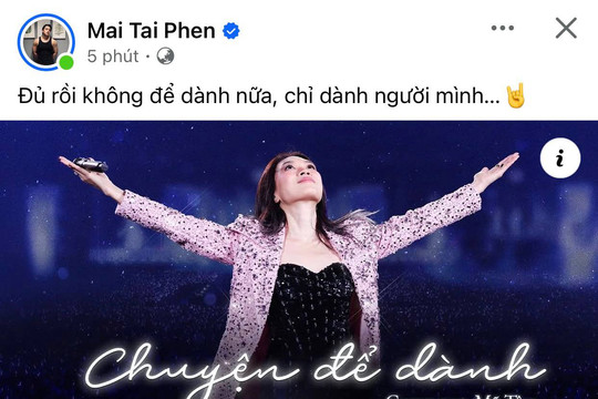 Mai Tài Phến gây chú ý với động thái ẩn ý về Mỹ Tâm
