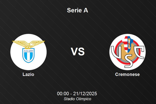 Nhận định Lazio vs Cremonese - Serie A lúc 00h00 ngày 21/12