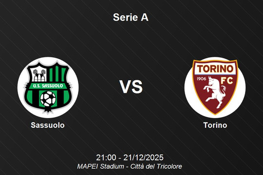 Nhận định Sassuolo vs Torino - Serie A