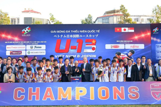 U13 Becamex Thành phố Hồ Chí Minh đánh bại đội Nhật Bản, đăng quang ngôi vô địch quốc tế
